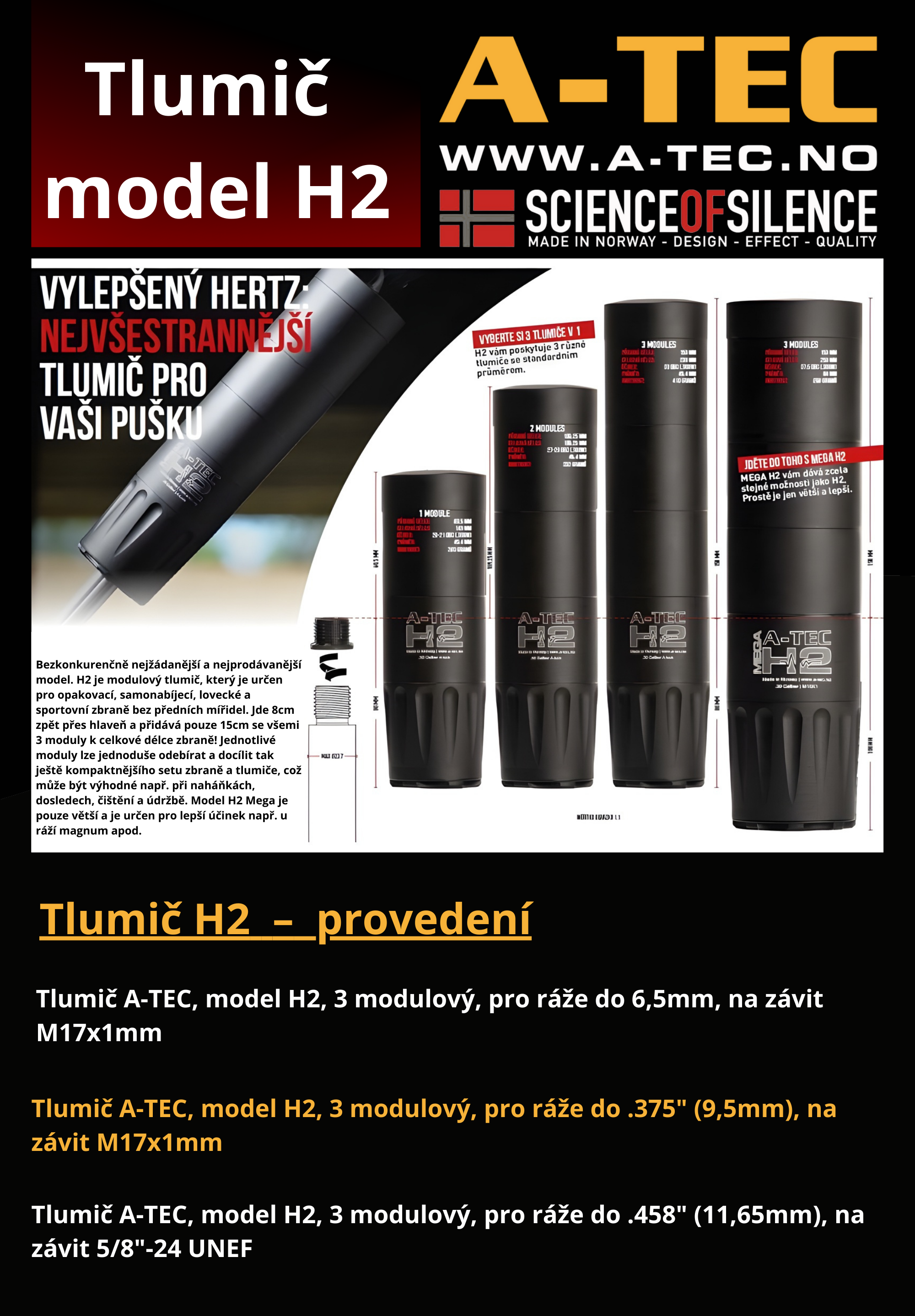 Tlumič - model H2 